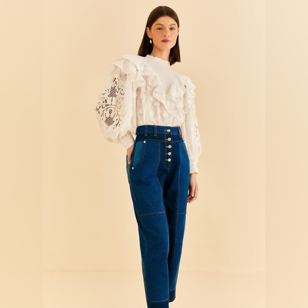 NWT Farm Rio Denim Patch Jeans